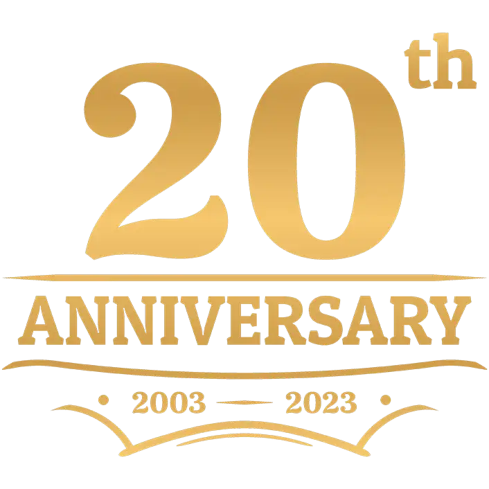 20th anniversary company badge